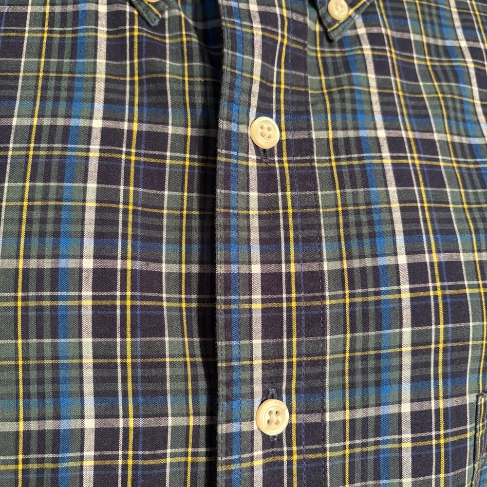Chaps Shirt Men's 2XL Long Sleeve Button Down Stretch Easy Care Green Plaid - Picture 3 of 12